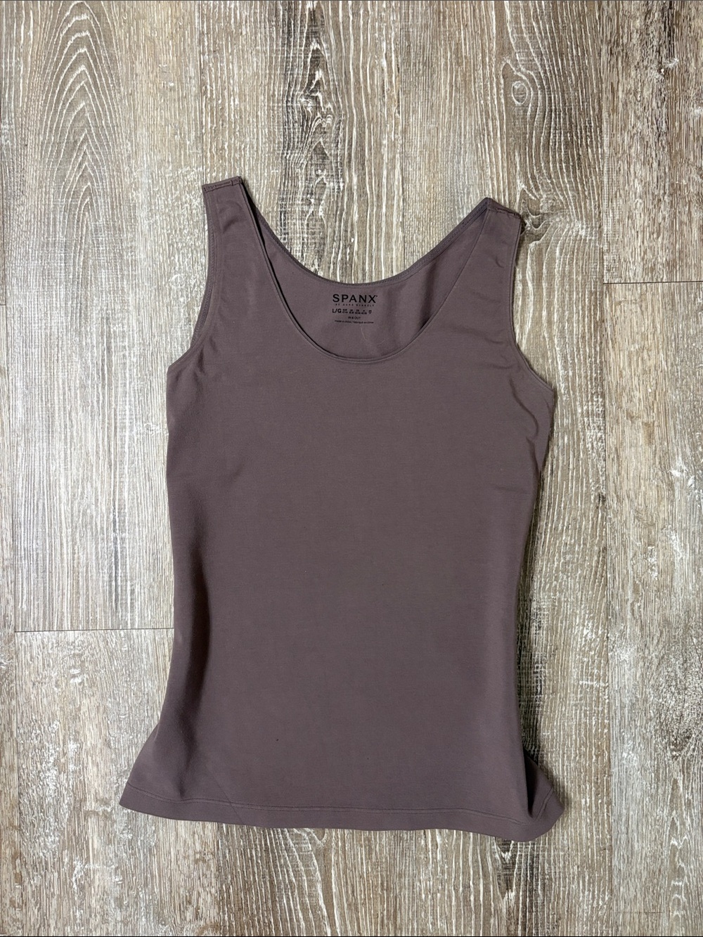 SPANX In and Out Brown Scoop Neck Tank Top